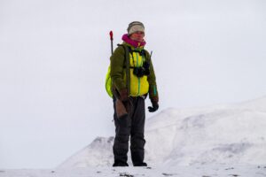 Michelle van Dijk op het ijs van Kvitøya